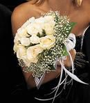 White Rose Hand Tied Bouquet